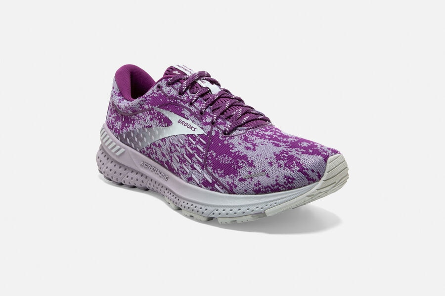 Brooks Running Shoes Womens Purple/Silver - Adrenaline GTS 21 Road - 7410-XGHCE